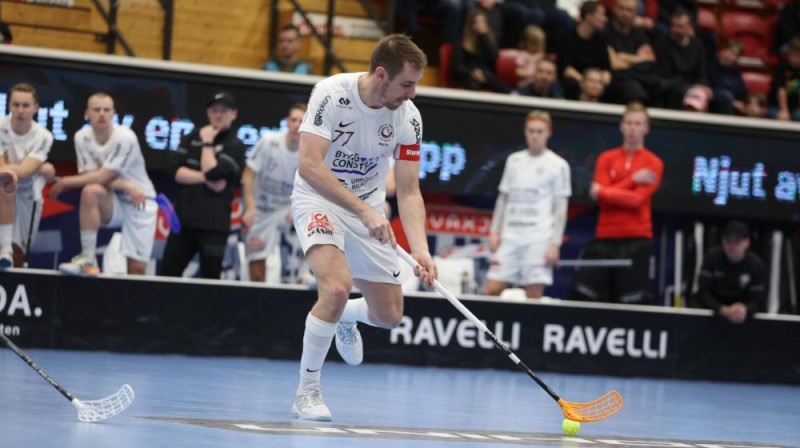 "Storvreta" uzvaras vārtu autors Tobiass Gustafsons, foto: Storvreta IBK