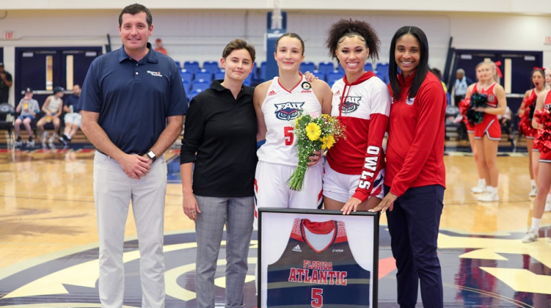 Nikola Ozola: 80 spēles NCAA pirmajā divīzijā. Foto: Florida Atlantic