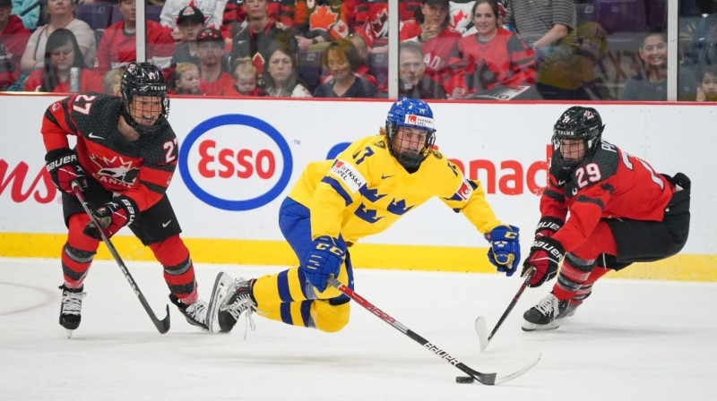 Kanāda pret Zviedriju. Foto: IIHF