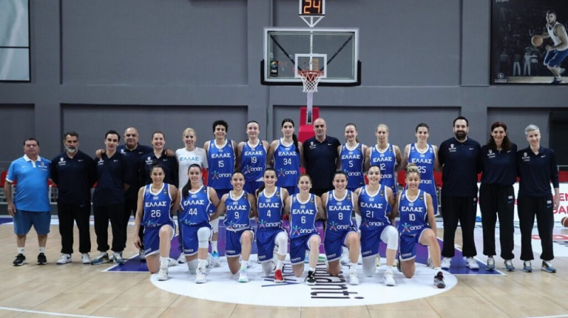 Grieķijas sieviešu valstsvienība. Foto: basket.gr