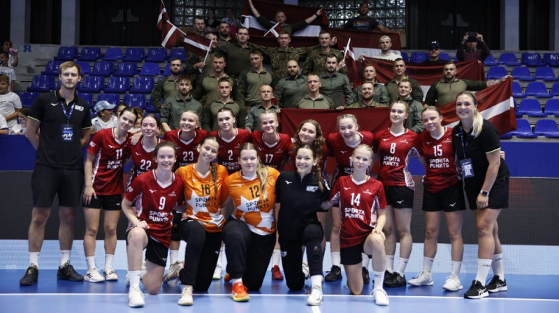 Latvijas U-19 handbola izlase. Foto: handball.lv