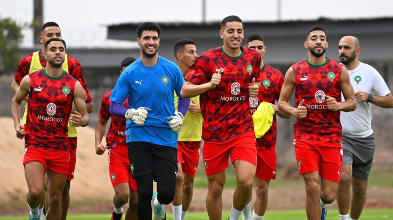 Marokas valstsvienības futbolisti. Foto: Équipe du Maroc