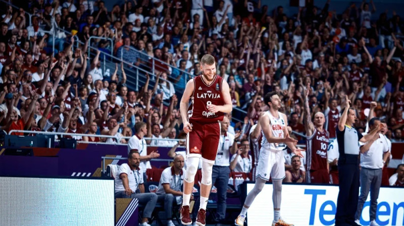 Dāvis Bertāns 2024. gada 2. jūlijā. Foto: FIBA