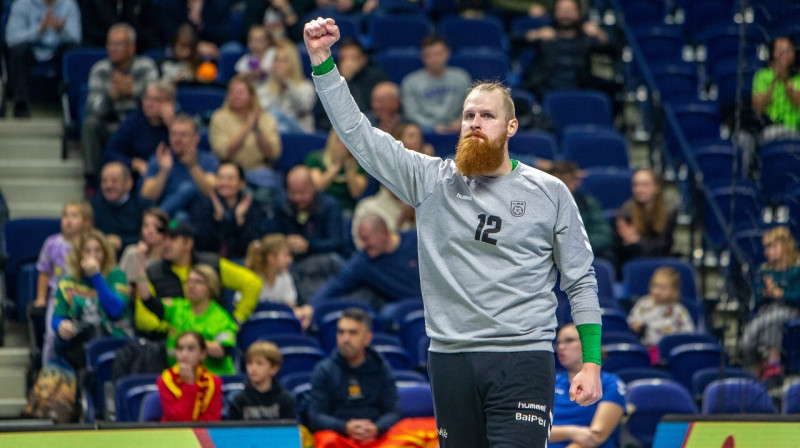 Lietuvas handbola valstsvienības vārtsargs Viļs Rašims. Foto: Lietuvos rankinio federacija