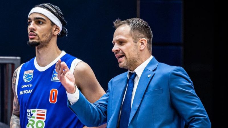 Maikls Devo un Jānis Gailītis. Foto: MBC Basketball