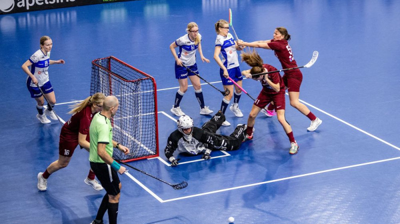 Lai kā arī Latvijas izlase centās, no smagas sagrāves šoreiz izkļūt neizdevās, foto: Jānis Lārmanis, IFF