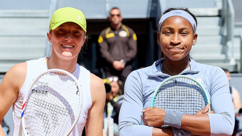 Iga Švjonteka un Koko Gofa. Foto: Mutua Madrid Open