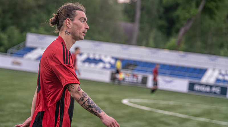 "Riga United" futbolists Daniils Hvoiņickis. Foto: Rīgas Futbola federācija