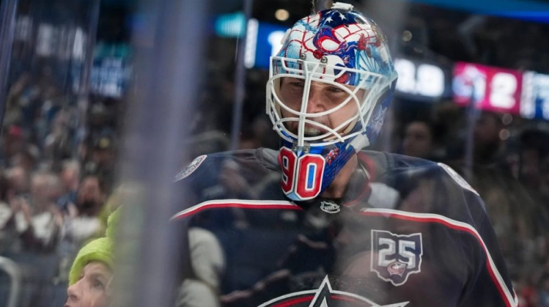 Elvis Merzļikins Foto: Adam Cairns/Columbus Dispatch