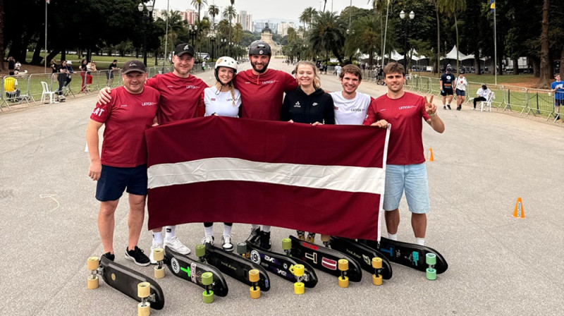 Panākumus guvušie Latvijas skeitbordisti. Publicitātes foto.