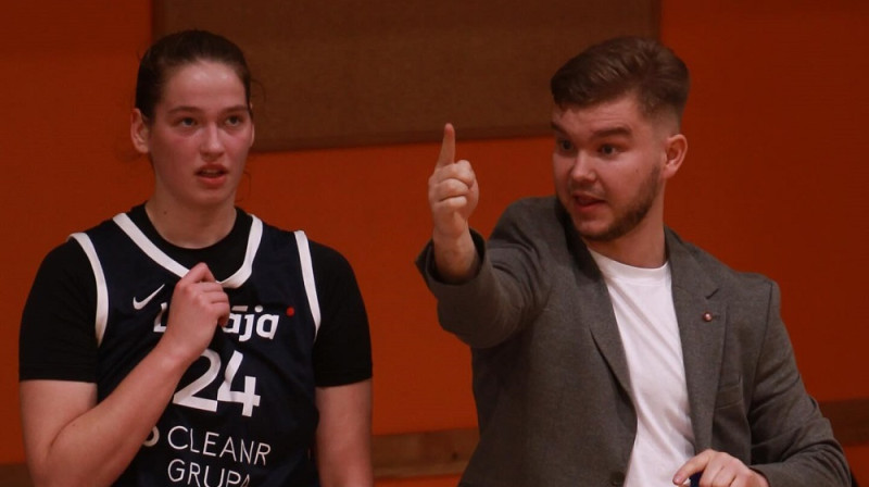 Kristīne Dreimane un Elvis Brokāns 2025. gada 16. oktobrī. Foto: LSBL