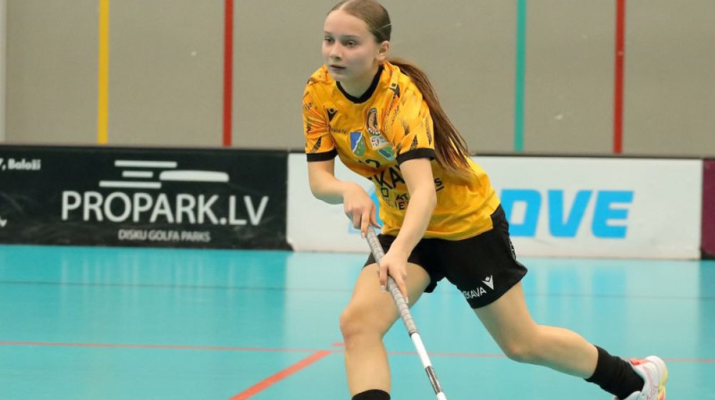 Bijusī "Rīgas Lauvas" florboliste Patrīcija Kubuliņa guva ļoti izšķirošus vārtus Ķekavas komandas labā, foto: FK Ķekava