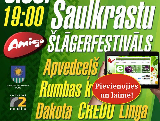 Laimē 4 ielūgumus uz Saulkrastu Šlāgerfestivālu