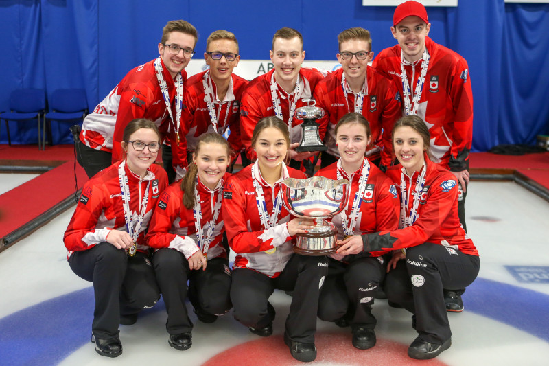 Kanādas junioru kērlinga izlases izcīna pasaules čempionu titulu
