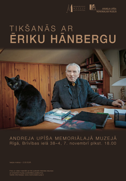 Andreja Upīša muzejā notiks tikšanās ar rakstnieku Ēriku Hānbergu