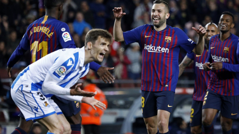Albas šāviens palīdz "Barcelona" saglabāt deviņu punktu pārsvaru