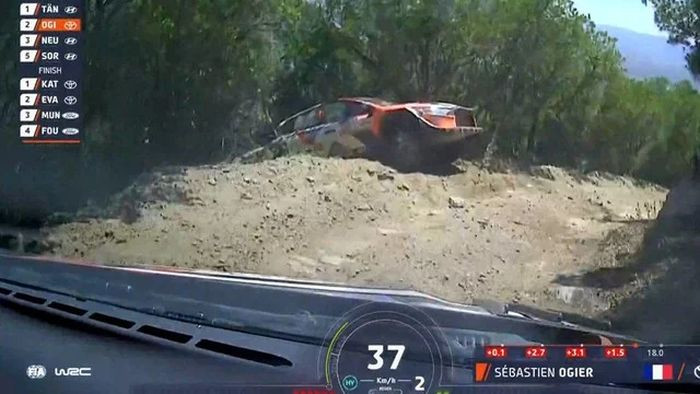 Video: WRC līderis Noivils Sardīnijas rallijā piedzīvo avāriju