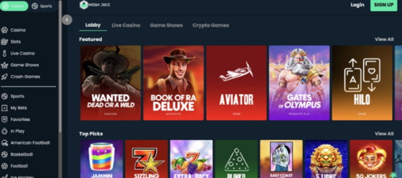 Mega Dice apskats - sporta totalizators un promo kodu piedāvājumi