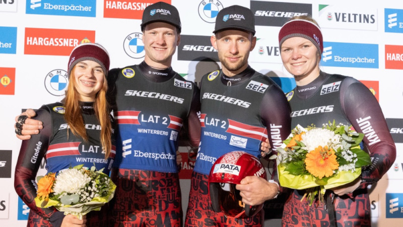 Kamaniņu sezona Latvijai sākas ar bronzas medaļu Vinterbergā