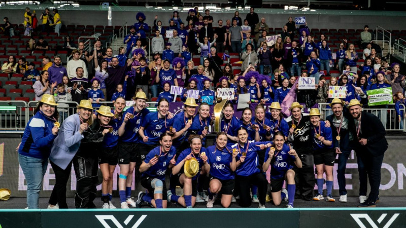 Rīgas "NND/RJTC" atgūst Elvi florbola līgas čempioņu kausu