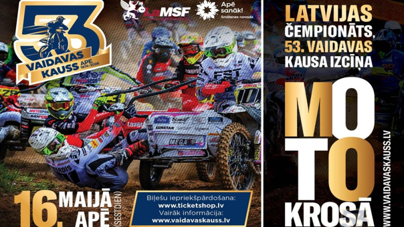 Sestdien Apē 53. Vaidavas kauss un LČ motokrosā ar Lielbāržiem sastāvā