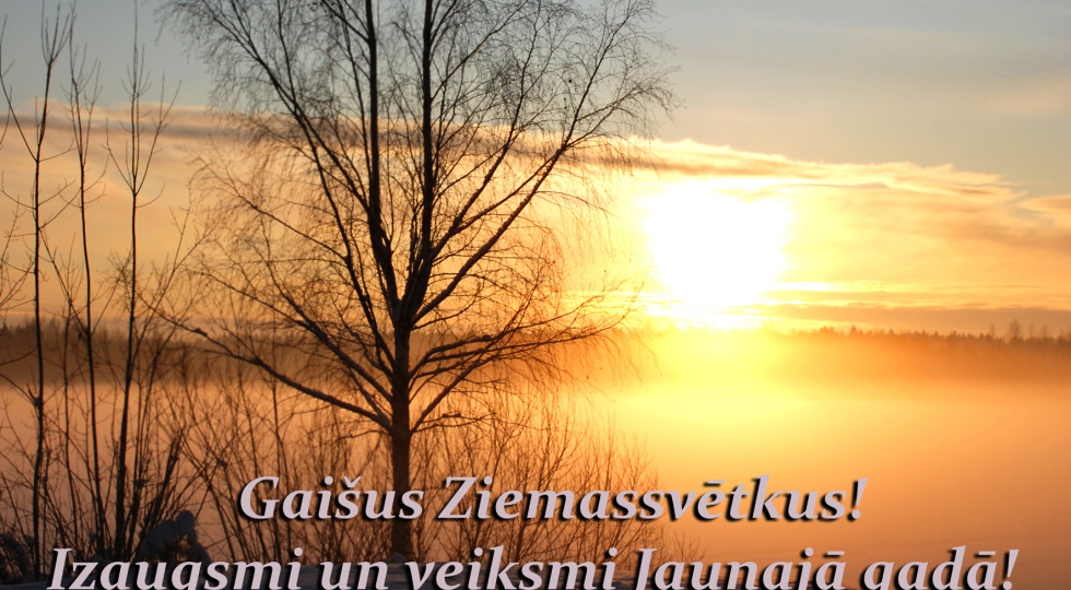 Foto: Apsveikuma kartiņa: Gaišus Ziemassvētkus! Izaugsmi un veiksmi Jaunajā gadā!